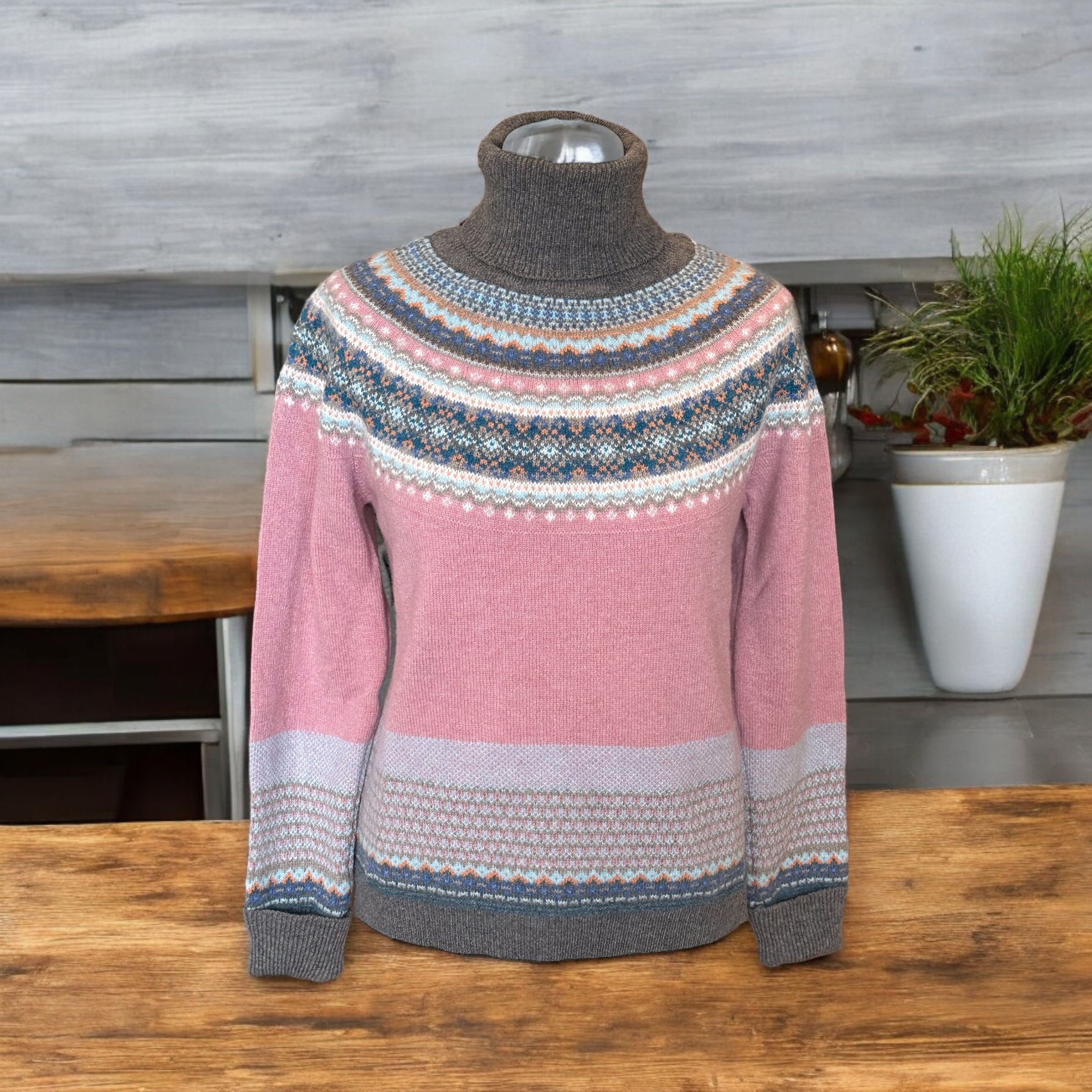 Eribe Alpine Roll Neck Sweater Vintage Pink The Corner Gallery